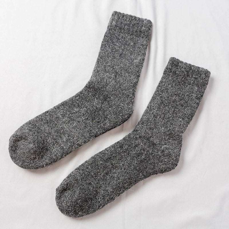 Winter Thick Wool Socks Warm Men Plus Thick Velvet Solid Color Towel Socks Wool Socks Wholesale Fluffy Fuzzy Socks